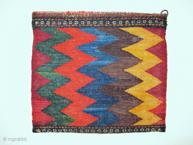 Afshar Chanteh, Early 20th century, Sumac technik, Great condition and colors, Size: 38 x 34 cm. 15 x 13.5 inch.             