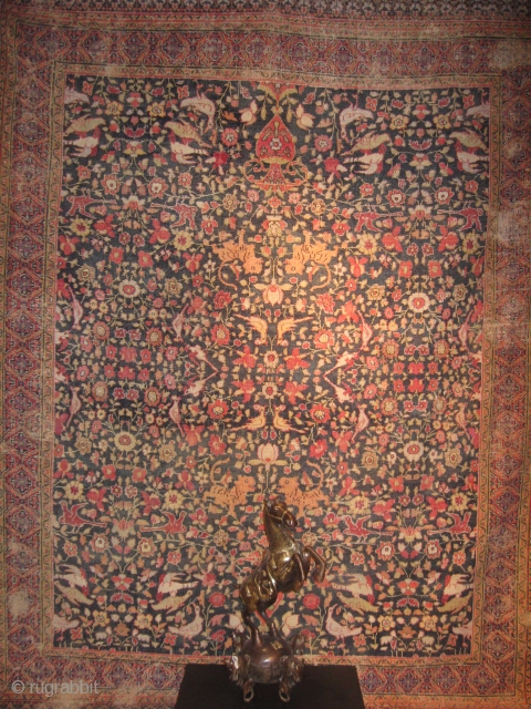 19th c. Persian Khorasan Rug 10.8x8.8ft                           