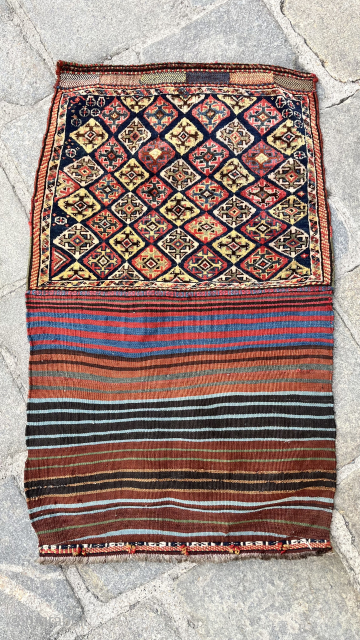 Gasghai bagface with striped back. Ca.50x50cm.                           