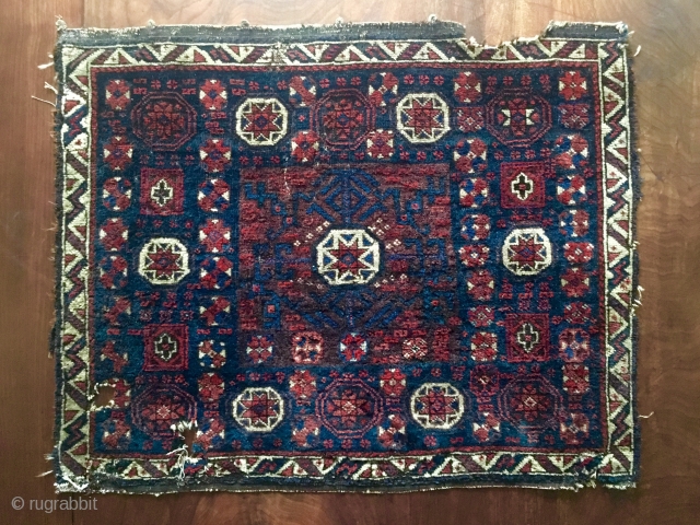 Timuri Baluch star in octagon. 'Baluchi Mac BagFace' Early, soft, peppered back
and new to the market. One of a pair.             