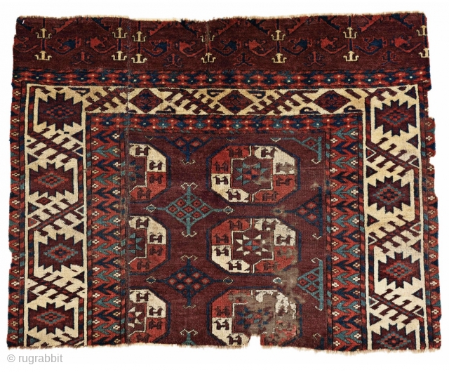 Beautiful early Yomut carpet fragment.                            
