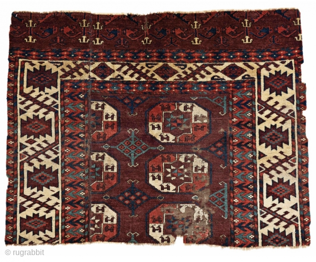 Beautiful early Yomut carpet fragment.                            