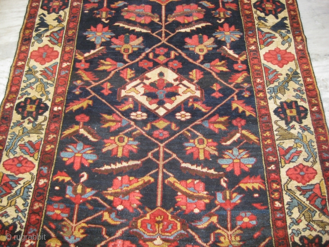 An old Persian blue Tribal carpet in mint condition, size: 6.8 x 4.3 ft.                   