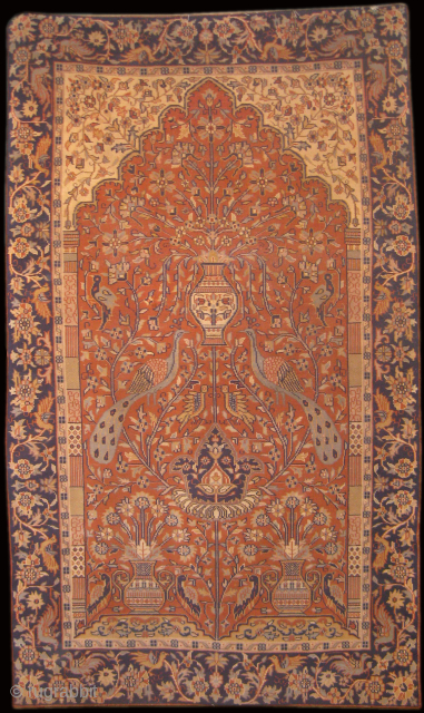 Rare Indian Prayer carpet measuring 7 x 4 feet.                        