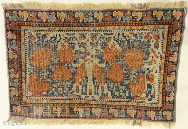 Antique Afshar with Tribal Flowers
1'7" x 2'5"                          