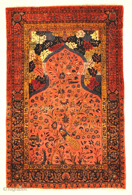 Antique Sultan's Head Silk Meditation Rug: Garden Of Paradise

3'4" x 5'6"                      