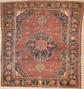Antique Farahan Rug - Size: 8 x 8'8
This rug has been shortened, and sewn together.
                  