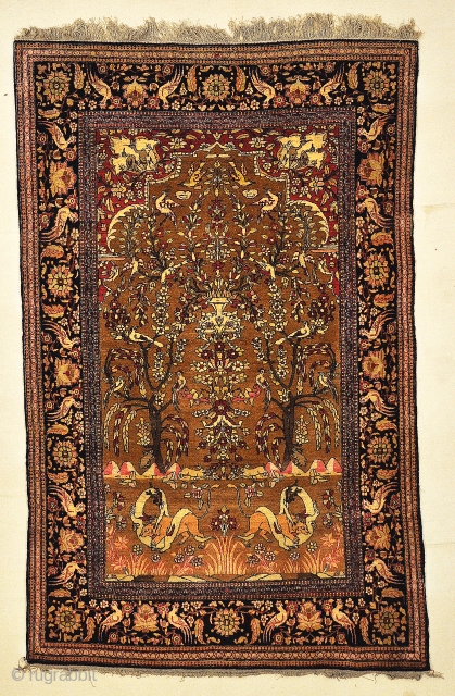 Antique Persian Wool Isfahan Tree of Life Genuine Authentic Carpet Art Intricate

4'6" x 7'3"                   