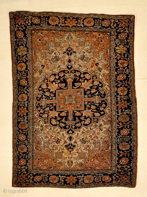 Small Antique Persian Sarouk Farahan Genuine Woven Carpet Art Authentic Intricate Design Superb Craftmanship

3'4" x 4'3"                 