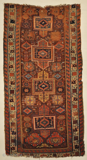 Proto Kurdish Sauj Bulagh Area Circa 1800s - Size: 4'7" x 7'11"                     