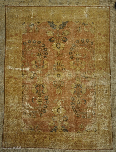 Beautiful Antique Beige Persian Tabriz Rug

7'1" x 9'7"                         