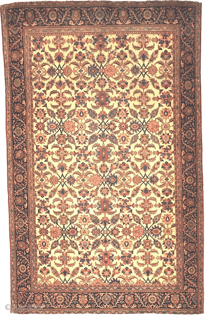 Extraordinarily Finely Knotted Exemplary Farahan Rug - Size: 4’4″ x 6’8″                      