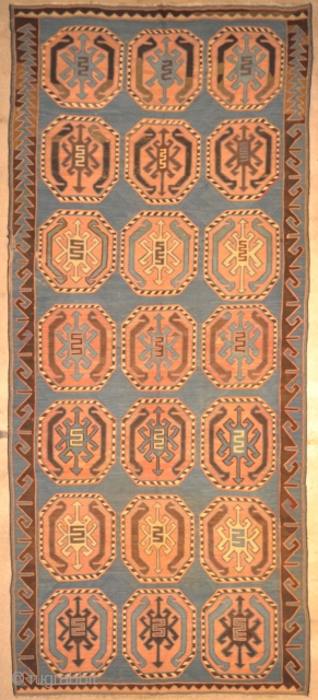 Antique Caucasian Avar Kelim Rug with Dragon and Phoenix
5'5" x 12'1"                      