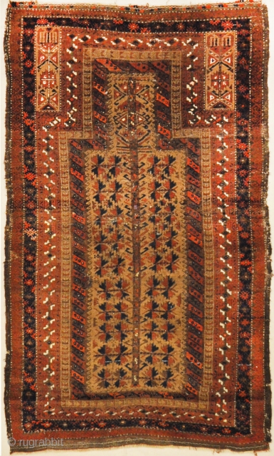 Antique Original Persian Baluch Meditation Rug
3'3" x 5'4"                         