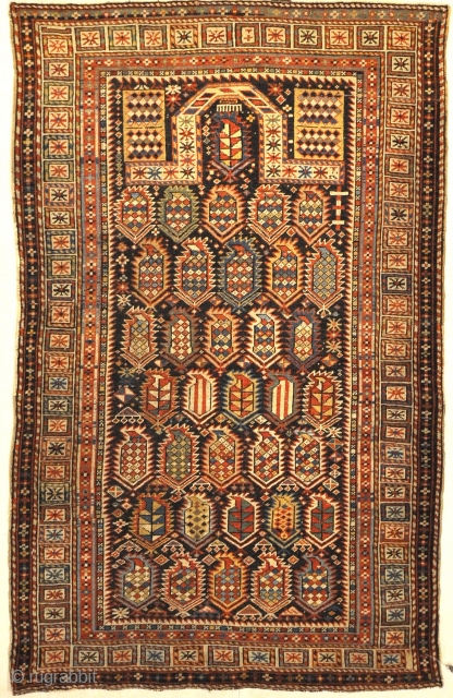 Rarest Antique Maraseli Shirvan Caucasian Prayer Rug
3’3″ x 5’2″                        