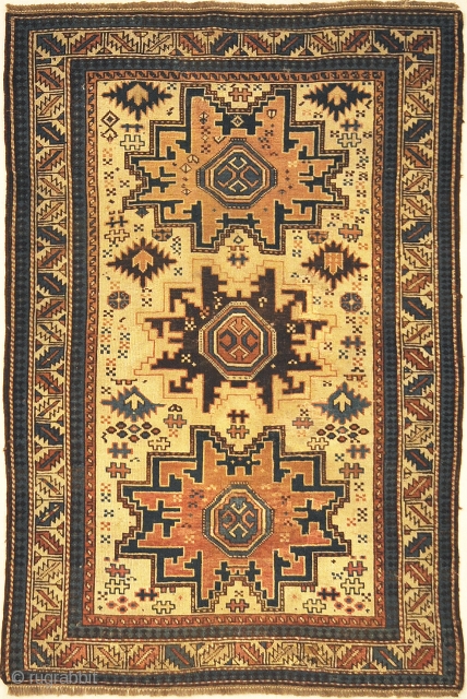 Leshgi Star Rug Circa 1880s
3’4″ x 5’2″                          