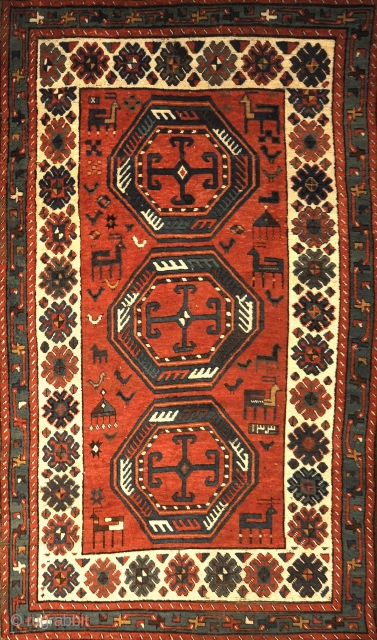 Talish Caucasian Rug Circa 1880
4’6″ x 8’1″                          