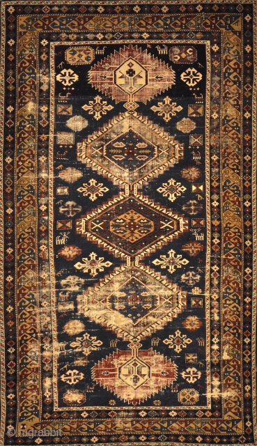 Very Old Antique Shirvan First Half of 19th Century
4’2″ x 7’10”                      