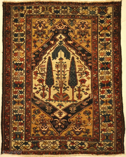 Rare Bakhtiari Rug Woven by Armenians feat. Cypress and Weeping Willow Trees
4’8″ x 6’1″                   