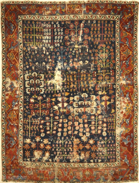 Antique Kurdish Shrub Rug Circa 17th Century 
6' x 8'1"                       