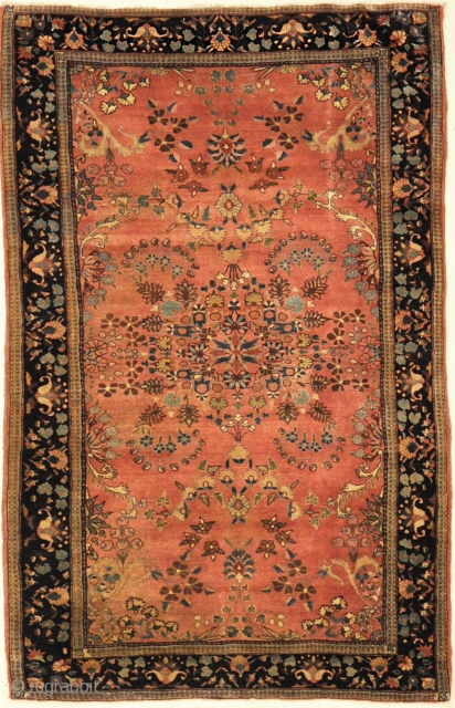 Antique Mohajesan Sarouk Finest Example Of It's Kind
4'3 x 6'10                       