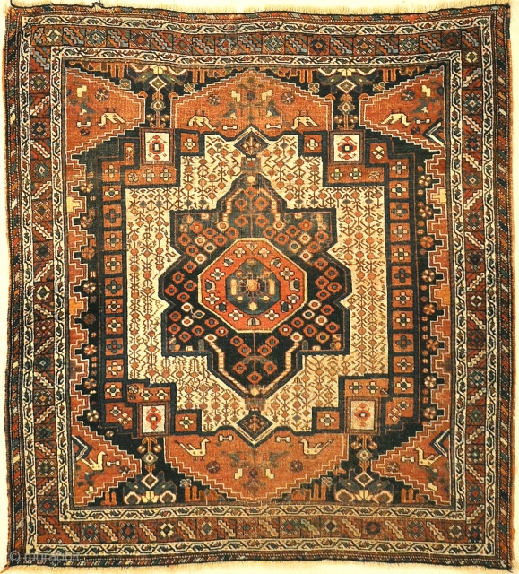 Antique Persian Afshar Rug Circa 1880
3’8″ x 4’2″                         