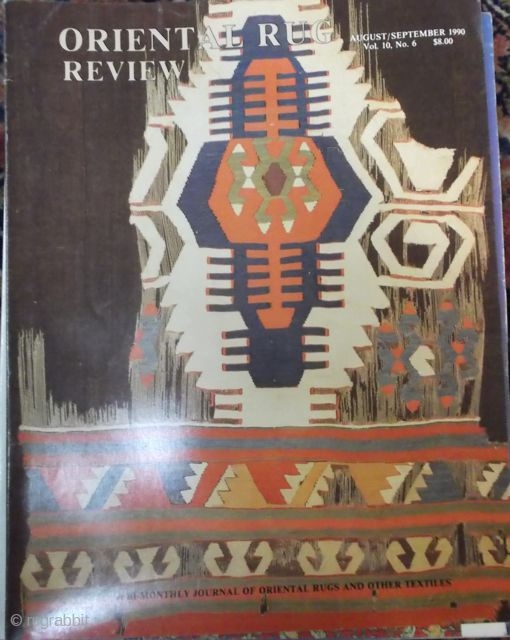 Oriental Rug Review, August / September 1990 Vol. 10 No 6                      