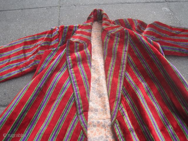 Velvet Coat in stripe design overall very good condition, size small                      