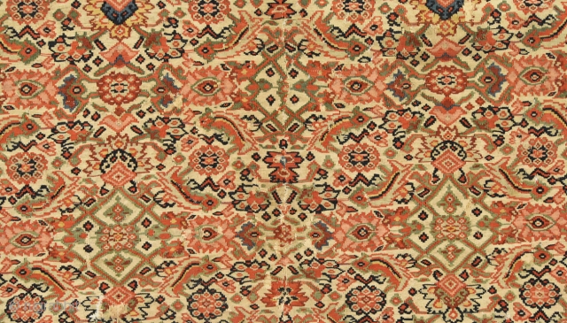 The Kurds of Senna produce kilim of very sophisticated construction. Their rugs have easily identifying characteristics : fields of repeating floral pattern, cotton warps and wool weft, very fine slitweave with extra  ...
