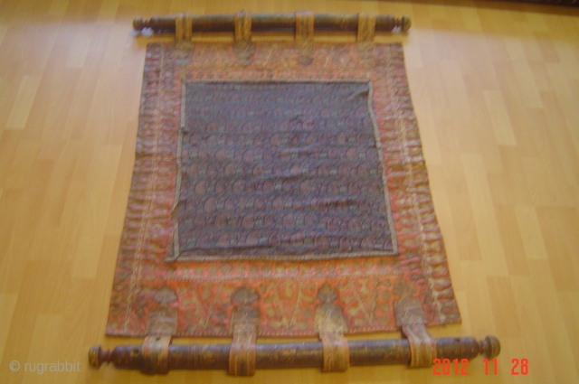 19e century persian baby sweing the leather flat with 
tied leather trims and texties TERMEH middle part
pazyryk antique               