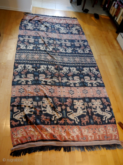 Antique man's wrap, hinggi, from Sumba, Indonesia. Early 20th c. 244x117cm                      