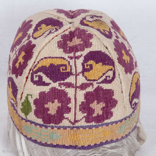 Iroki ( cross stitch ) Hat from Uzbekistan , late 19th c.                     