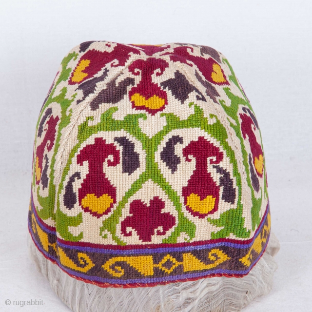 Iroki ( cross stitch ) Hat from Uzbekistan , late 19th c.                     