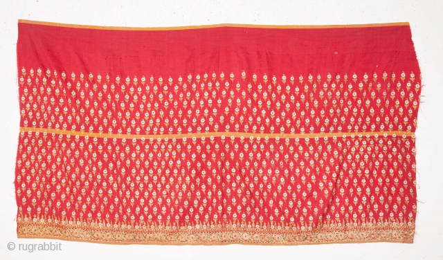 Silk Embroiderd Gujarat Skirt Panel Fragment
89 x 159 cm / 35 x 62 inches                   