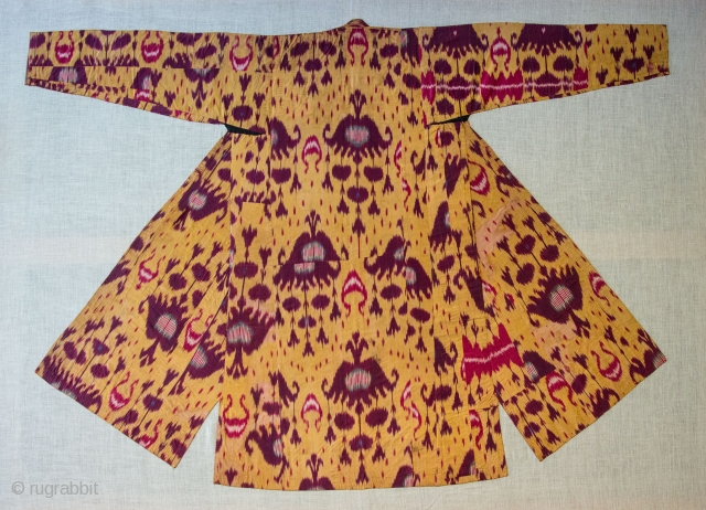 Pure Silk Ikat Chapan , backed on linen. 163 x 118 cm                     