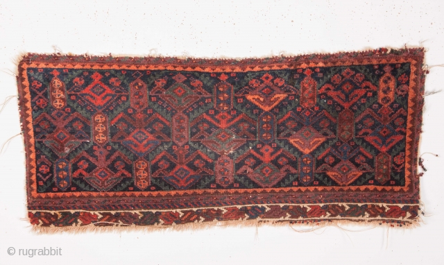 Persian Possibly a fragment of a bag with great colours needing a bath 
40 x 95 cm / 15 x 37 inches           