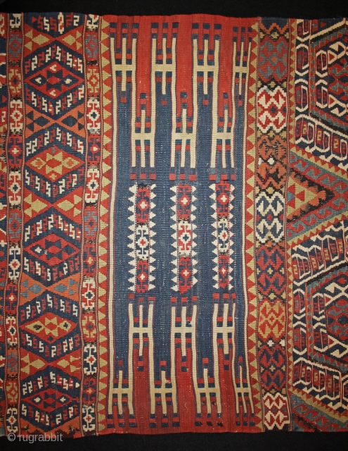 early kurdish east anatolian Kelim, size 367x095cm                          