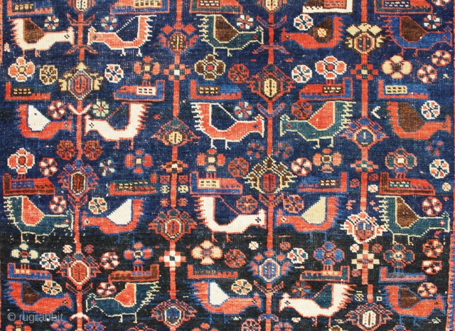 Afshar rug, from end 19th century, with fantastic Colors and rare design, size: 167x131cm                   