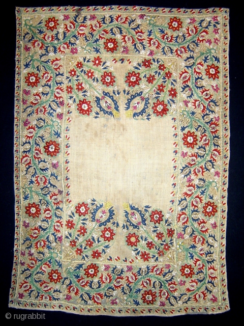 Small Epirus Embroidery, Greece- Ottoman period, from 17th Century with superb colors in good condition and complete in size 50x34cm             