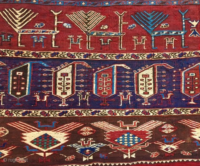 Early great shaddah kilim fragment 185x70cm                           