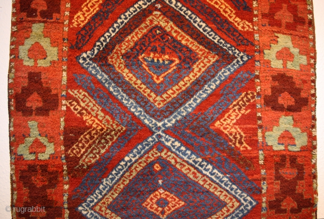 more pics !!!!! Wild east Anatolian Kurdish rug, from 2. half 19th century, in great condition with lustrous high  pile, crazy drawing,  beautiful natural colors, size:231x93cm     