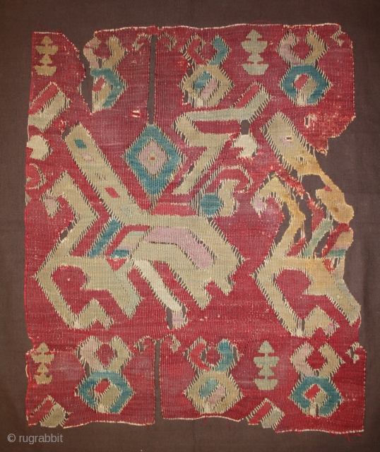 PUBLISHED , Orient Stars, a Carpet Collection, Kirchheim, plate 105
West anatolian Kilim Fragment, Ushak region, 19th Century, 76x92cm               