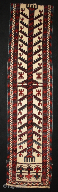 Great turkmen tentband Fragment with fantastic natural Colors and super graphic, size: 162x40cm                    