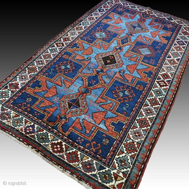 Antique early 1900s Caucasian Star Kazak rug. Very good condition for it's age, wonderful pile. Wool on wool. Size approx. 225 x 140 cm.         