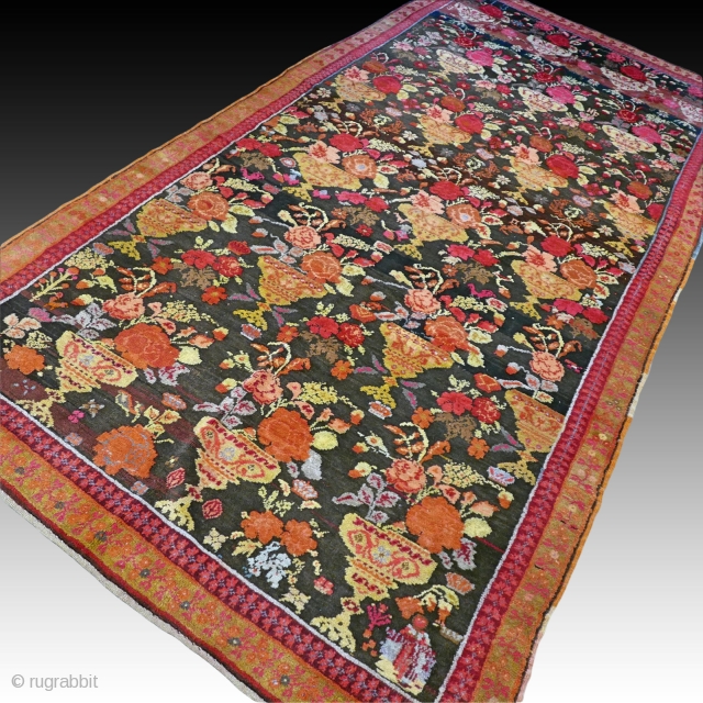 Antique Caucasian Karabagh rug. Dated 1913. Very good condition for it's age, wonderful pile. Wool on wool. Size approx. 323 x 160 cm.          