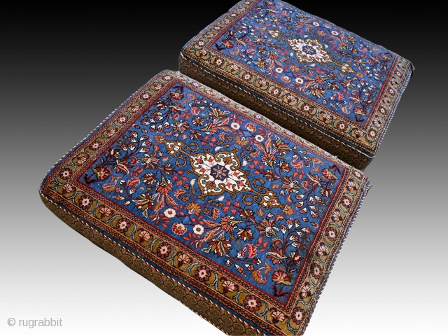 Wonderful antique Bidjar pillow Cushion rug set. Early 1900s. Size per cushion about 2.8 x 2.3 ft. Excellent condition for it's age. Shipping to US and CA $75.     