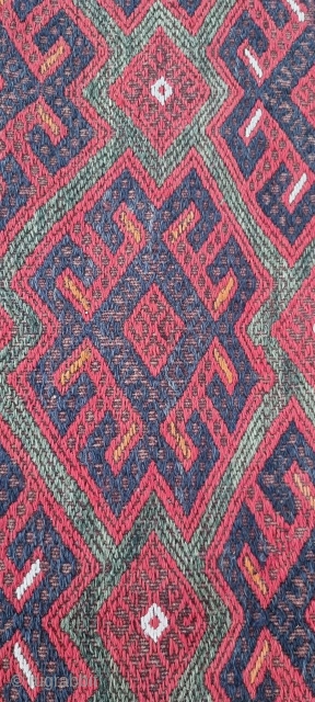 Turkmen kilim, handmade by the Yomut tribe, 200*390 cm, in good condition                     