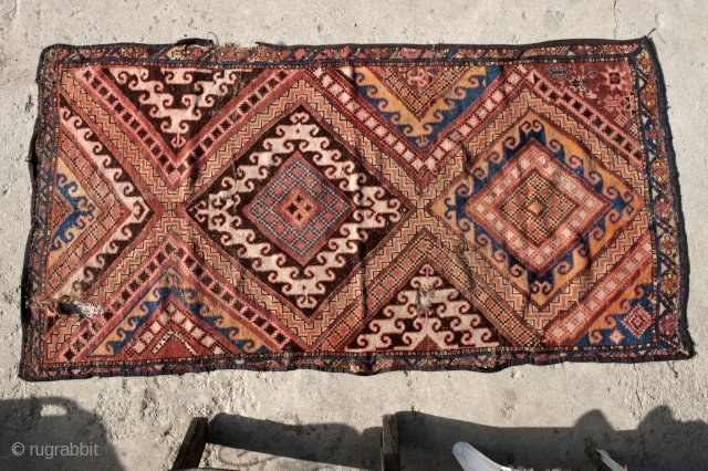 Kazakh, Central Asian (non-Turkmen) carpet south-west Kazakhstan,  circa 1920  320 X 160 cm.                  