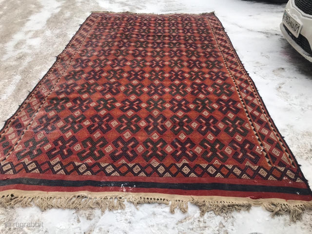 Karakalpak, kilim, 1940-1950, 210X350 cm.In good condition, need to wash                       