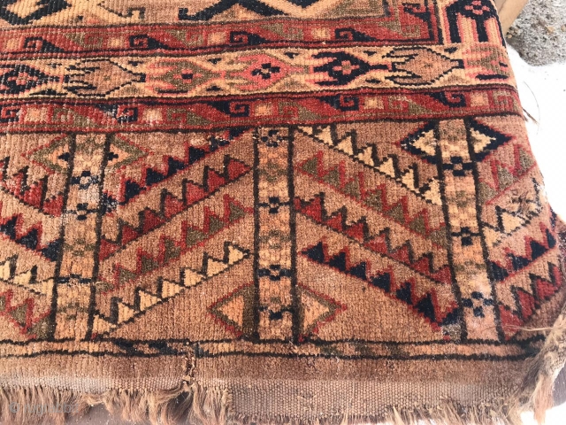 Turkmen-yomud, 1890-1900, size-120X260 cm.requires restoration, need to wash                         